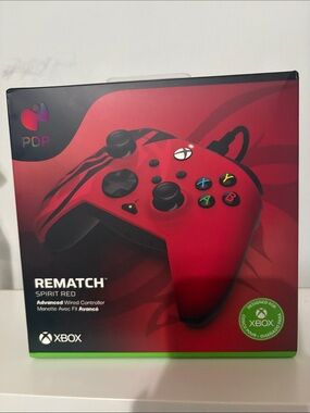 POP Rematch Spirit Red Wired Xbox Controller with Black Accents